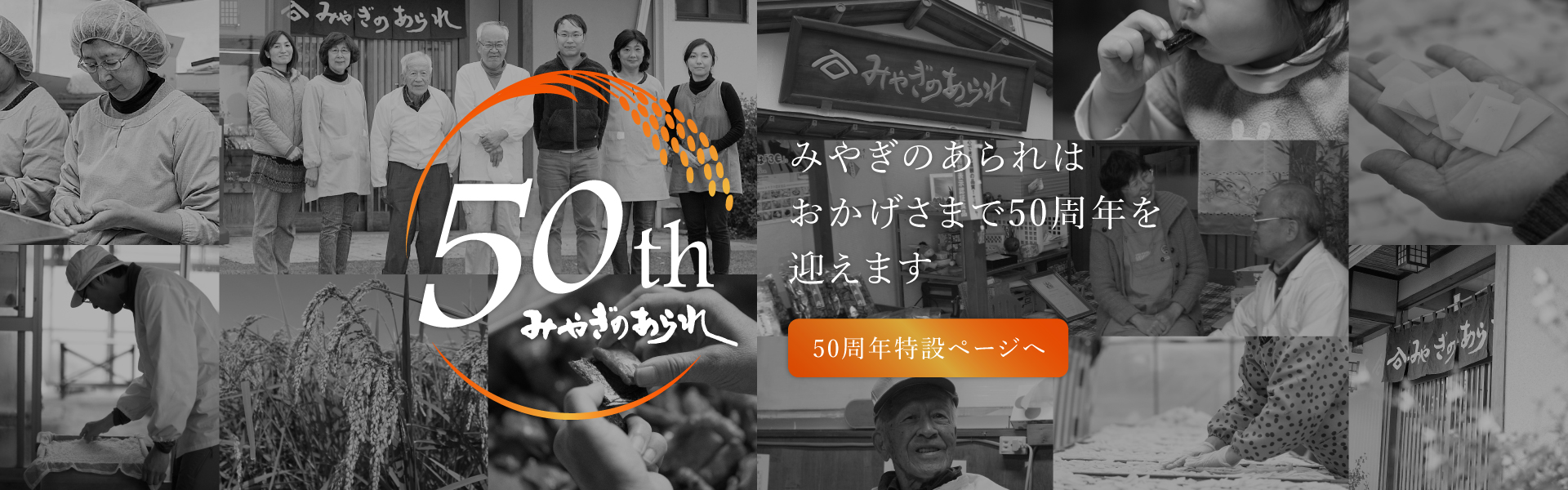 みやぎのあられはおかげさまで50周年を迎えます 50周年特設ページへ